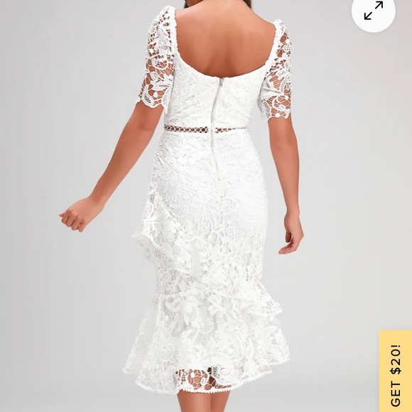 Never worn, white lace Lulus dress - Picture 2 of 3
